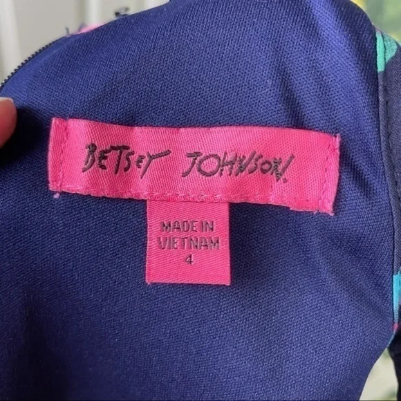 BETSY JOHNSON Navy Floral Shift Dress 4 - Picture 13 of 15